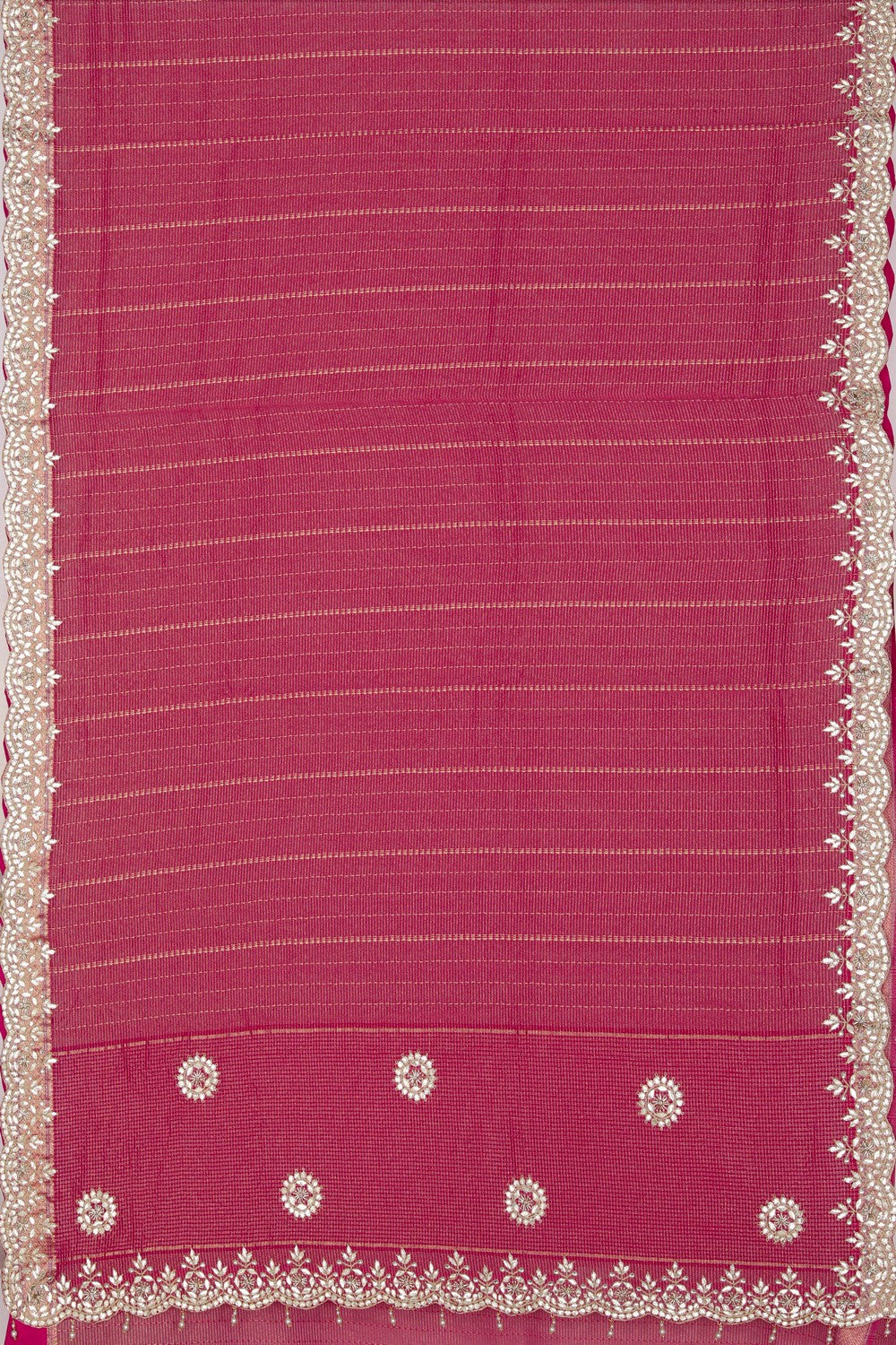 Image of Pink Tissue Gota Patti Embroidery Saree
